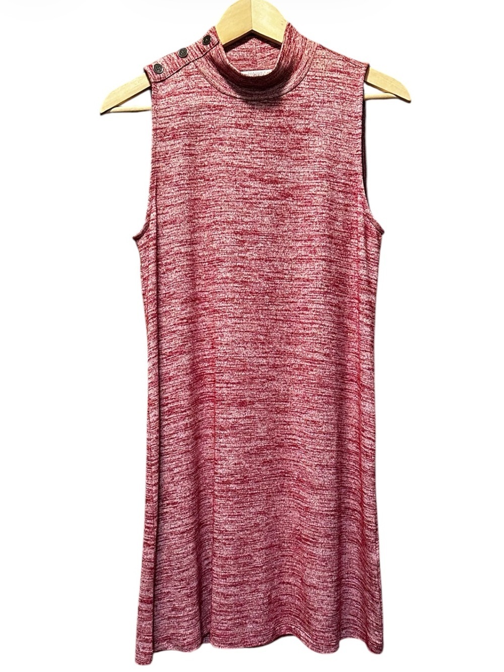 Market & Spruce Sleeveless Mock Neck Knit Dress in Heathered Red